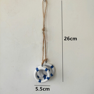 Blue Ocean Ξύλινο Μικρό Κρεμαστό Μεσογειακό στυλ Αξεσουάρ σπιτιού Χειροτεχνία Αστερίας Χτένιο Μικρό Δίχτυ Ψαριών Κρεμαστά Διακοσμητικά