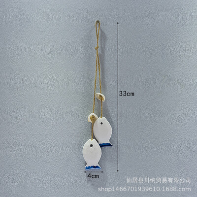 Blue Ocean Ξύλινο Μικρό Κρεμαστό Μεσογειακό στυλ Αξεσουάρ σπιτιού Χειροτεχνία Αστερίας Χτένιο Μικρό Δίχτυ Ψαριών Κρεμαστά Διακοσμητικά