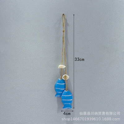 Blue Ocean Ξύλινο Μικρό Κρεμαστό Μεσογειακό στυλ Αξεσουάρ σπιτιού Χειροτεχνία Αστερίας Χτένιο Μικρό Δίχτυ Ψαριών Κρεμαστά Διακοσμητικά