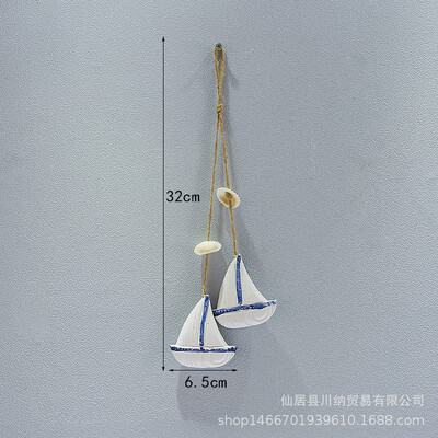 Blue Ocean Ξύλινο Μικρό Κρεμαστό Μεσογειακό στυλ Αξεσουάρ σπιτιού Χειροτεχνία Αστερίας Χτένιο Μικρό Δίχτυ Ψαριών Κρεμαστά Διακοσμητικά