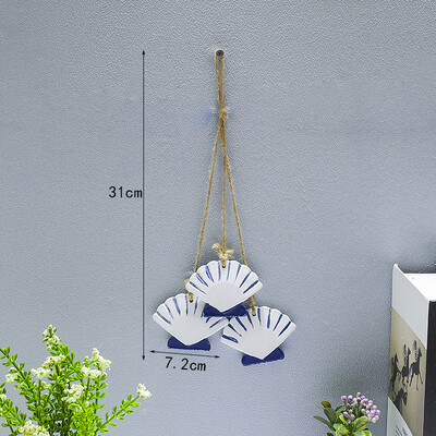Blue Ocean Ξύλινο Μικρό Κρεμαστό Μεσογειακό στυλ Αξεσουάρ σπιτιού Χειροτεχνία Αστερίας Χτένιο Μικρό Δίχτυ Ψαριών Κρεμαστά Διακοσμητικά