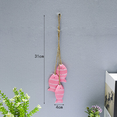 Blue Ocean Ξύλινο Μικρό Κρεμαστό Μεσογειακό στυλ Αξεσουάρ σπιτιού Χειροτεχνία Αστερίας Χτένιο Μικρό Δίχτυ Ψαριών Κρεμαστά Διακοσμητικά