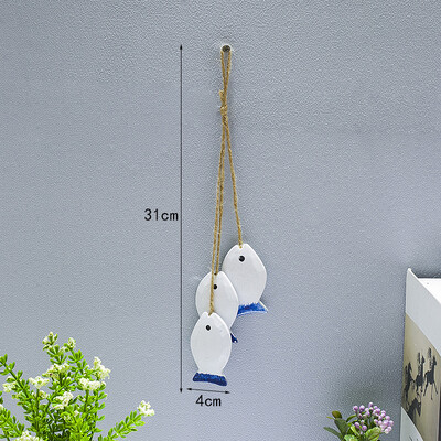 Blue Ocean Ξύλινο Μικρό Κρεμαστό Μεσογειακό στυλ Αξεσουάρ σπιτιού Χειροτεχνία Αστερίας Χτένιο Μικρό Δίχτυ Ψαριών Κρεμαστά Διακοσμητικά