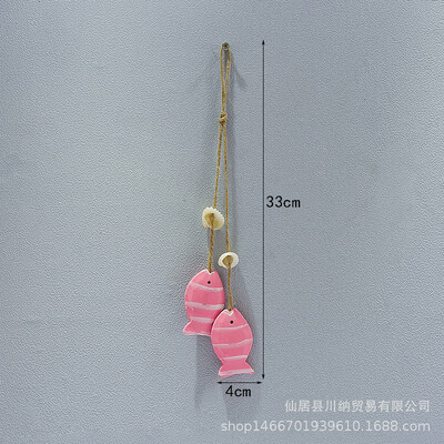 Blue Ocean Ξύλινο Μικρό Κρεμαστό Μεσογειακό στυλ Αξεσουάρ σπιτιού Χειροτεχνία Αστερίας Χτένιο Μικρό Δίχτυ Ψαριών Κρεμαστά Διακοσμητικά