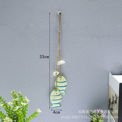 Blue Ocean Ξύλινο Μικρό Κρεμαστό Μεσογειακό στυλ Αξεσουάρ σπιτιού Χειροτεχνία Αστερίας Χτένιο Μικρό Δίχτυ Ψαριών Κρεμαστά Διακοσμητικά