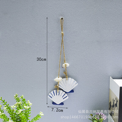 Blue Ocean Ξύλινο Μικρό Κρεμαστό Μεσογειακό στυλ Αξεσουάρ σπιτιού Χειροτεχνία Αστερίας Χτένιο Μικρό Δίχτυ Ψαριών Κρεμαστά Διακοσμητικά