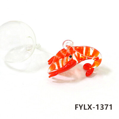 Hõljuvast klaasist punase homaari minikujukeste ripats Armsad võlusid vähid krevettid krevetid pisikesed kujude kaunistused akvaariumi sisustustarbed