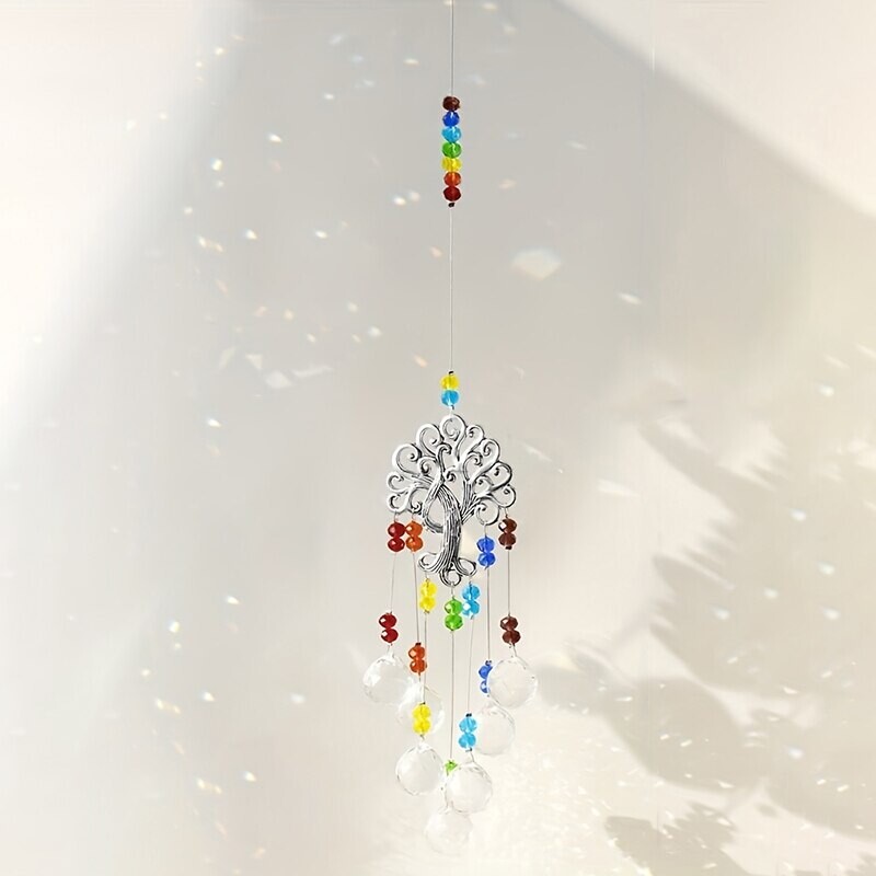 1 tk värviline elupuu kristallripats päikesepaiste kollektsioon rippuv kaunistus kodu tuulekell õues aiakaunistused käsitöö