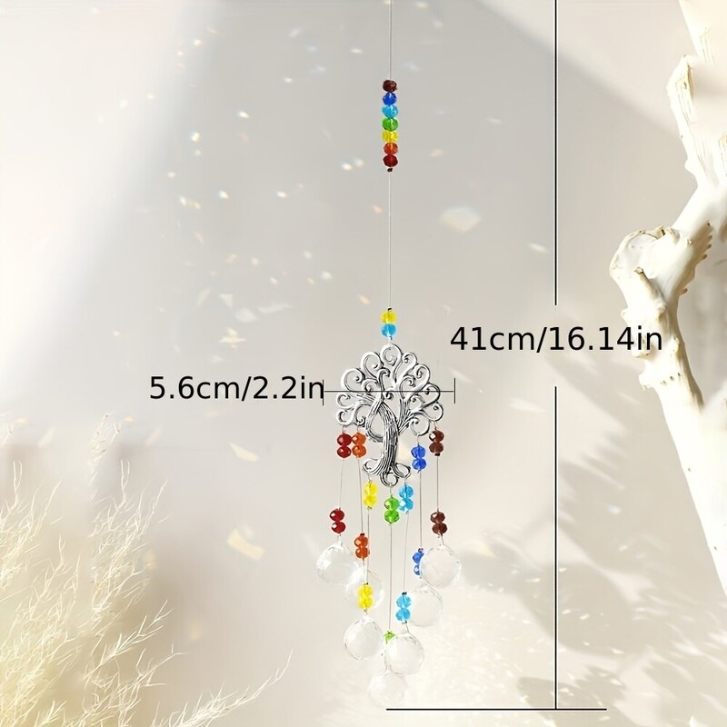 1 tk värviline elupuu kristallripats päikesepaiste kollektsioon rippuv kaunistus kodu tuulekell õues aiakaunistused käsitöö