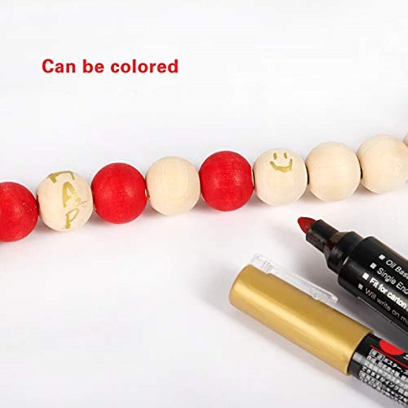 Χάντρες αγροικίας 58 ιντσών Ξύλινη γιρλάντα με φούντες Ρουστίκ εξοχικό ντεκόρ Προσευχή Boho Beads Μεγάλη διακόσμηση τοίχου