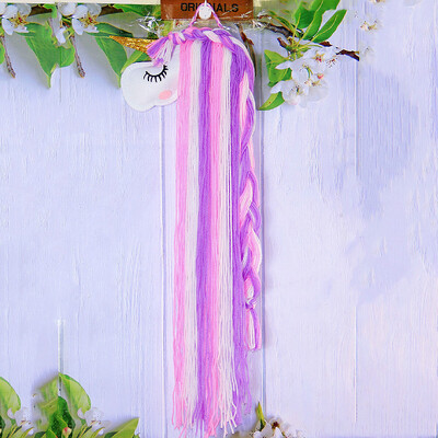 Ükssarviku juukseklambrid Hoiukorraldaja Seinale riputatav juuksepaelte hoidik tüdrukutele Toakaunistusega Esteetiline seinakunst Bohemian Tutt