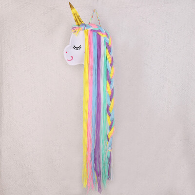 Ükssarviku juukseklambrid Hoiukorraldaja Seinale riputatav juuksepaelte hoidik tüdrukutele Toakaunistusega Esteetiline seinakunst Bohemian Tutt