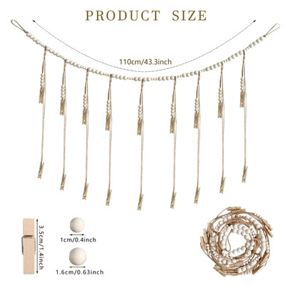 Fotode kuvamine Seinakaunistused Boho Kodukaunistus Puidust helmed Makraame seinavaip seinariputamiseks Toakaunistused Esteetiline kingitus