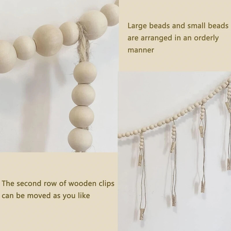 Fotode kuvamine Seinakaunistused Boho Kodukaunistus Puidust helmed Makraame seinavaip seinariputamiseks Toakaunistused Esteetiline kingitus