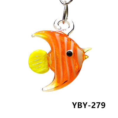 2τμχ Cute Sea Fish Charms Κρεμαστό Μίνι γυάλινο στολίδια ψαριών για Diy γυναίκες Κοσμήματα κολιέ σκουλαρίκια Βραχιόλι κατασκευής αξεσουάρ
