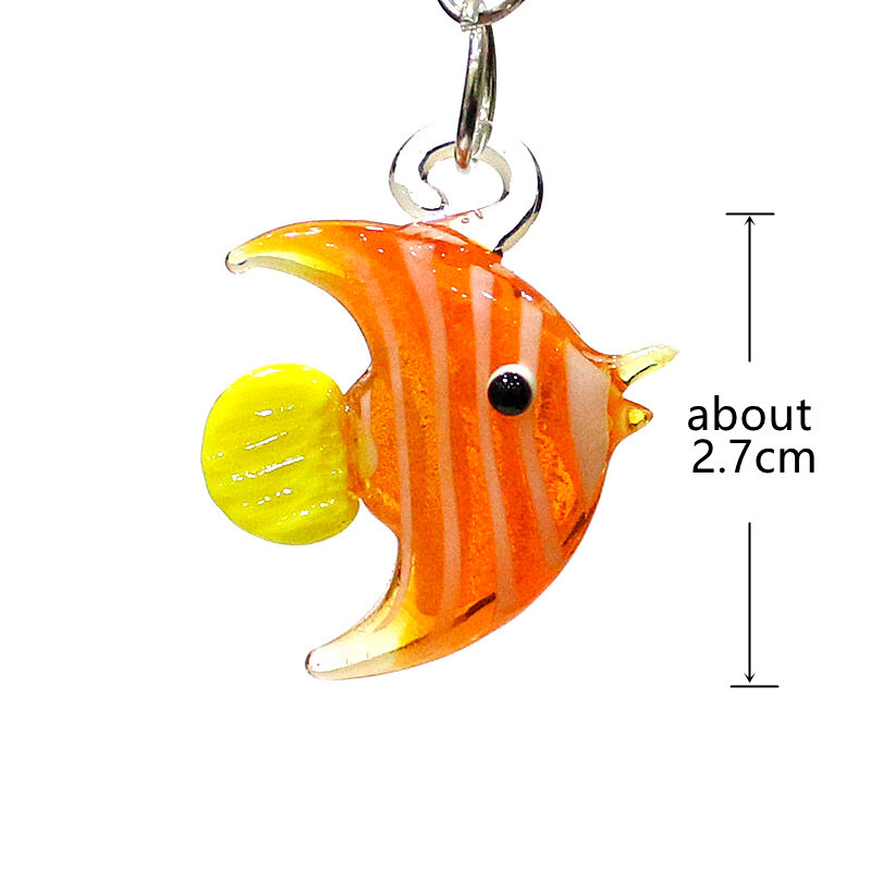 2τμχ Cute Sea Fish Charms Κρεμαστό Μίνι γυάλινο στολίδια ψαριών για Diy γυναίκες Κοσμήματα κολιέ σκουλαρίκια Βραχιόλι κατασκευής αξεσουάρ
