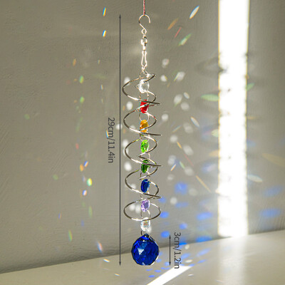 Spiraalselt rippuv kristallist päikesepüüdja vikerkaarprisma ripatsiga tuulekellad Õueaia sisekujundus Kodukaunistus