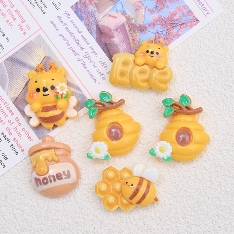10tk Vaiguplaaster Cute Bee Cartoon Cream Adhesive Accessories Loomingulised materjalid DIY Aksessuaarid Juukseklambrid Vaigu Aksessuaarid