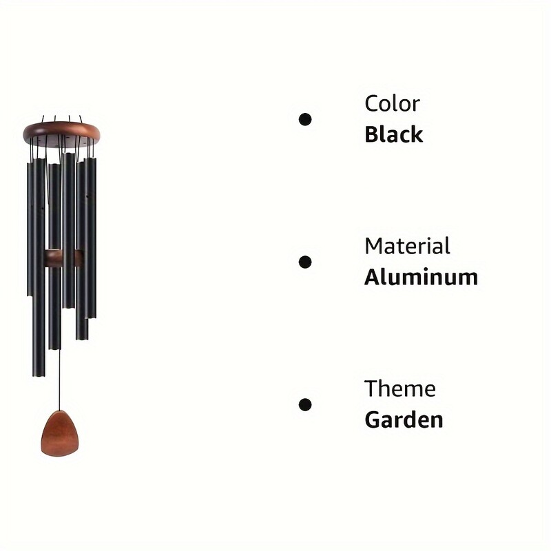 Aliumininiai lauko vėjo varpeliai, ypač dideli, 68 cm/26,8 colio gilių tonų memorialiniai vėjo varpeliai, skirti lauko sodo kambario dekoravimui