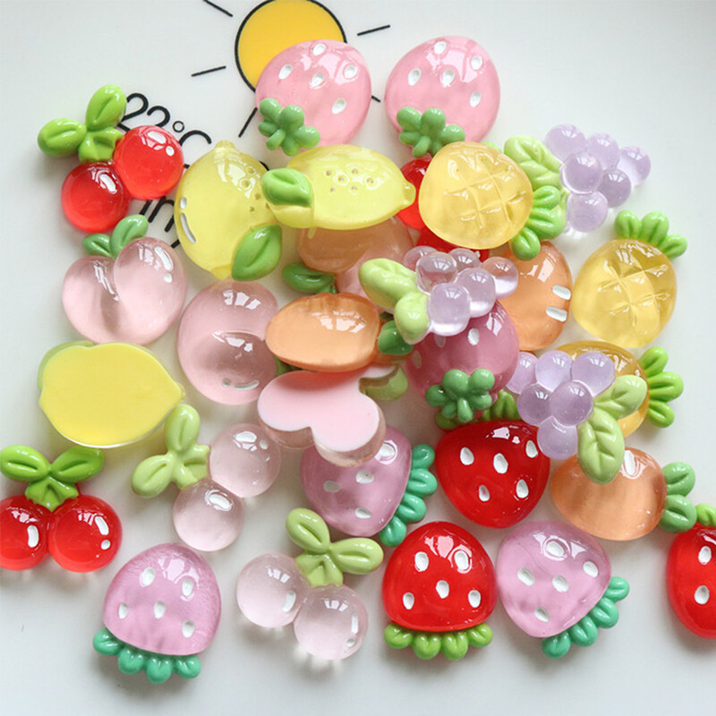 10 TK Clear Fruit Lemon Peach seeria vaiguga lamedad seljaga kabošonid juuksenõela jaoks Scrapbooking DIY ehted käsitöö kaunistustarvikud