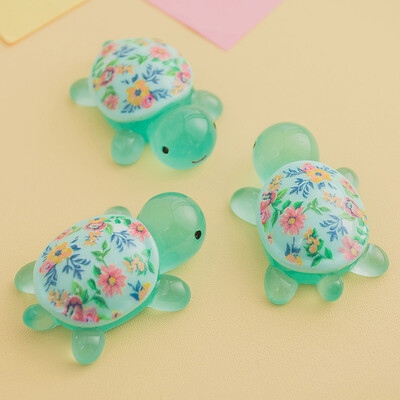 Карикатура Светеща костенурка Ягодов печат Костенурка Направи си сам Орнамент Светещи в тъмното Аксесоари от смола Аквариум Миниатюрен аквариум