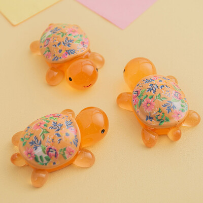 Карикатура Светеща костенурка Ягодов печат Костенурка Направи си сам Орнамент Светещи в тъмното Аксесоари от смола Аквариум Миниатюрен аквариум