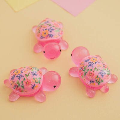 Карикатура Светеща костенурка Ягодов печат Костенурка Направи си сам Орнамент Светещи в тъмното Аксесоари от смола Аквариум Миниатюрен аквариум