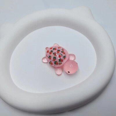 Карикатура Светеща костенурка Ягодов печат Костенурка Направи си сам Орнамент Светещи в тъмното Аксесоари от смола Аквариум Миниатюрен аквариум