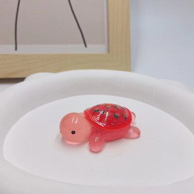 Карикатура Светеща костенурка Ягодов печат Костенурка Направи си сам Орнамент Светещи в тъмното Аксесоари от смола Аквариум Миниатюрен аквариум