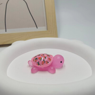 Карикатура Светеща костенурка Ягодов печат Костенурка Направи си сам Орнамент Светещи в тъмното Аксесоари от смола Аквариум Миниатюрен аквариум