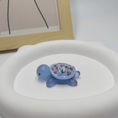 Карикатура Светеща костенурка Ягодов печат Костенурка Направи си сам Орнамент Светещи в тъмното Аксесоари от смола Аквариум Миниатюрен аквариум