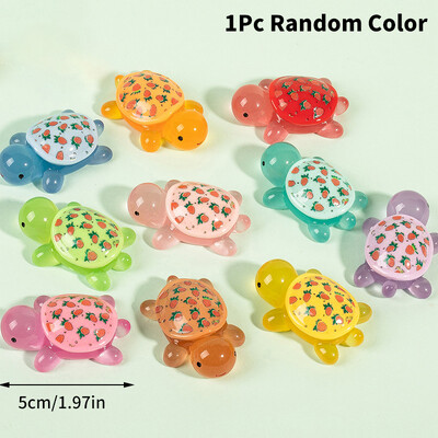 Φωτεινό τυπωμένο ειδώλιο χελώνας στολίδι μελισσών φράουλα χελώνα Micro Landscape Ενυδρείο Fish Tank Decor Εσωτερικό αυτοκινήτου