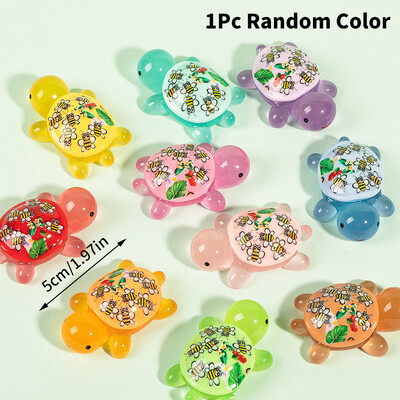 Φωτεινό τυπωμένο ειδώλιο χελώνας στολίδι μελισσών φράουλα χελώνα Micro Landscape Ενυδρείο Fish Tank Decor Εσωτερικό αυτοκινήτου