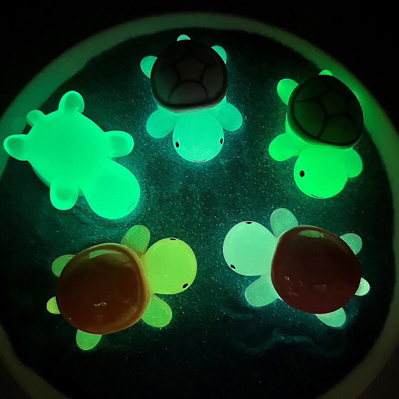 Φωτεινό τυπωμένο ειδώλιο χελώνας στολίδι μελισσών φράουλα χελώνα Micro Landscape Ενυδρείο Fish Tank Decor Εσωτερικό αυτοκινήτου