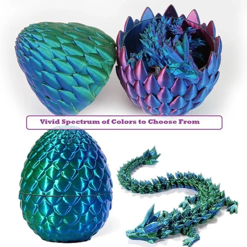 3D tiskani kineski kristalni zmaj, rotirajući zglobni ukrasi od dragog kamenja, zmajevi, igračka za dekompresiju, kreativne šarene rukotvorine