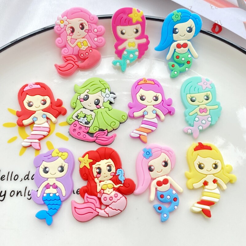 10 tk Uus armas multikas merineitsi seeria PVC painduv liim, lame tagasi DIY väljalõigete albumi kaunistus telefon käsitöö kaunistus