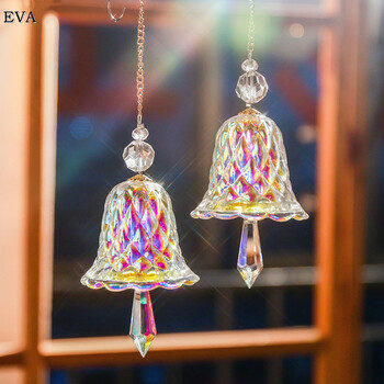 Crystal Wind Chimes Стъклена камбана Висяща Suncatcher Коледна украса Подарък за рожден ден Кристални камбани за сватбен сувенир