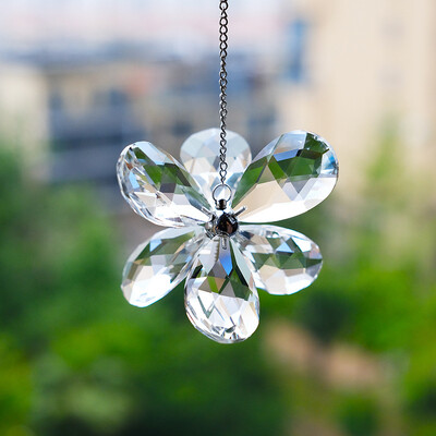 Κρυστάλλινο κρεμαστό Suncatcher Πολύχρωμο λουλούδι γούρι με ουράνιο τόξο πρίσμα Χριστουγεννιάτικη διακόσμηση Δώρο γενεθλίων