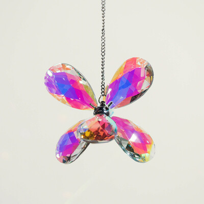 Κρυστάλλινο κρεμαστό Suncatcher Πολύχρωμο λουλούδι γούρι με ουράνιο τόξο πρίσμα Χριστουγεννιάτικη διακόσμηση Δώρο γενεθλίων