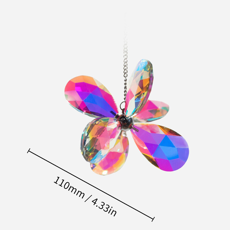 Κρυστάλλινο κρεμαστό Suncatcher Πολύχρωμο λουλούδι γούρι με ουράνιο τόξο πρίσμα Χριστουγεννιάτικη διακόσμηση Δώρο γενεθλίων