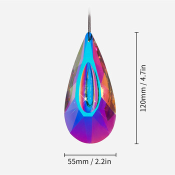 12 см кристална призма Висящ орнамент на прозореца Suncatcher Цветен кристал с многостранна призма Rainbow Maker Коледен домашен декор