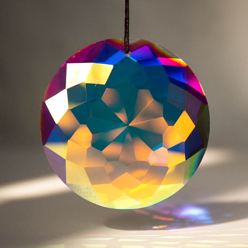 Rippuv kristallist päikesepüüdja lühtri kaunistus Kristallprisma elulill Värviline läbipaistev kodukaunistus