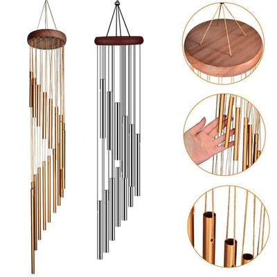 12 Tubes Wind Chimes Κρεμαστό Σωλήνα αλουμινίου Μεταλλικός σωλήνας Wind Chimes Bells Μπαλκόνι Εξωτερική αυλή Κήπος Σπίτι Κρεμαστό Διακόσμηση