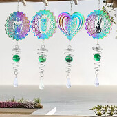 Kineetiline gradientvärviga tuulevurr skulptuur 3D-tuulekellad päikesepüüdja vaatab palli spiraal saba stabilisaator haldjas aed rippus