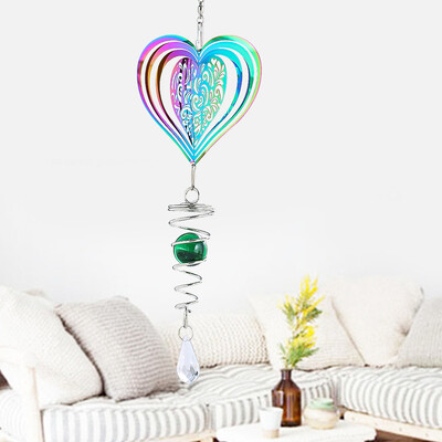 Kineetiline gradientvärviga tuulevurr skulptuur 3D-tuulekellad päikesepüüdja vaatab palli spiraal saba stabilisaator haldjas aed rippus