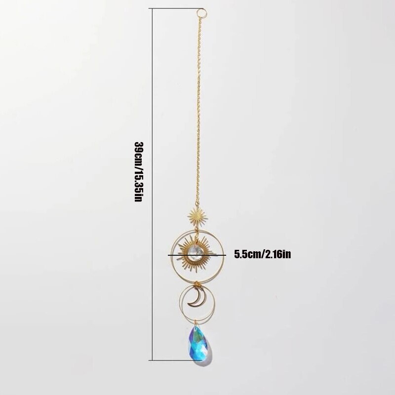 1 κομμάτι, Crystal Wind Chimes Star Moon Catcher, Sun Prism Ball Decorden Garden