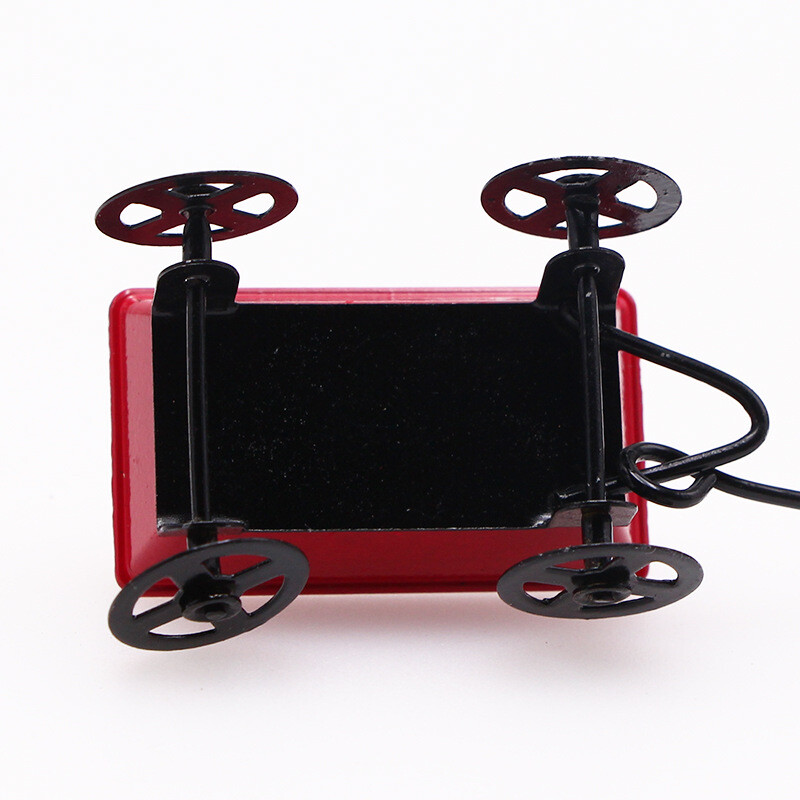 1 τεμ/συσκευασία κουκλόσπιτο Mini Red Iron Art Trailer Photography Props Αξεσουάρ τσέπης Μινιατούρα Μοντέλο διακόσμησης κηπευτικών σκηνών