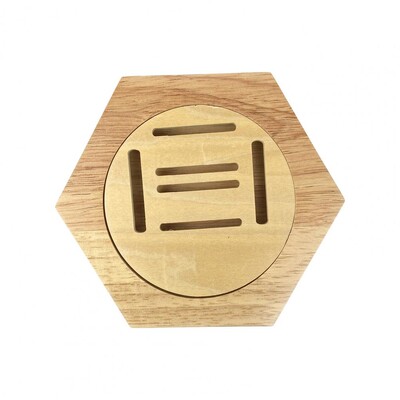 Βάση μετάλλιου Ομαλή άκρη Ξύλινη Οθόνη Μεταλλίων Stand Water Σχήμα σταγόνας Εξαγωνική βάση επίδειξης μεταλλίων