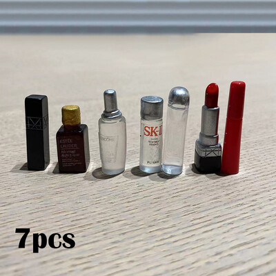 Nukumaja 7tk Mini Beauty Skincare Scene Scale Kosmeetika Pudel Nukumaja Vaigu Simulatsioon Kawaii Nuku Kodukaunistuse Aksessuaarid