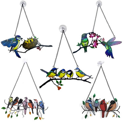 Πολύχρωμα Birds Iron Crafts Wind Chimes Μπαλκόνι Κρεμαστά Παράθυρο Μεταλλικά Πουλιά Wind Chime Δημιουργική διακόσμηση για το σπίτι